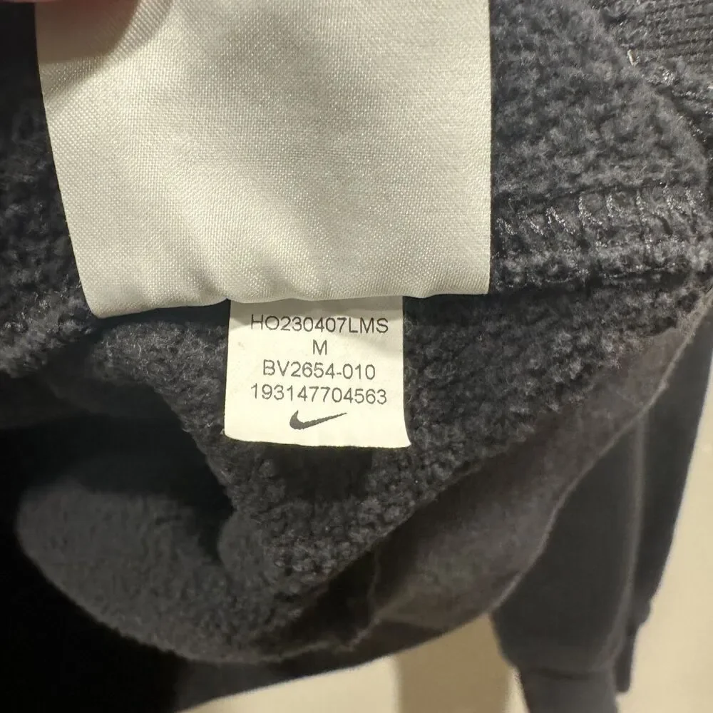 Nike Club Sweatshirt Fleece Hooded Black Pullover Relaxed Streetwear Men Medium